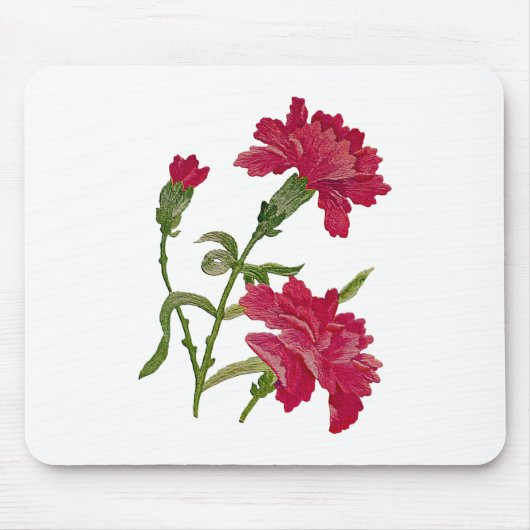 Falsche rot bestickte Nelken Mousepad (Vorne)