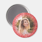Falsche rote Glitter-Foto Magnet (Vorderseite/Rückseite)