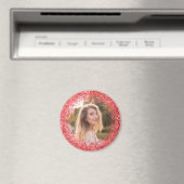 Falsche rote Glitter-Foto Magnet (In Situ (Geschirrspüler))