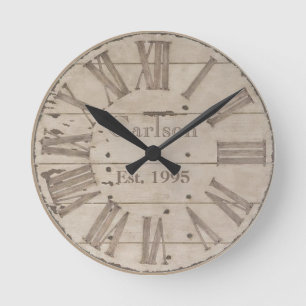 Falsche Rustic wood custom wall clock Runde Wanduhr