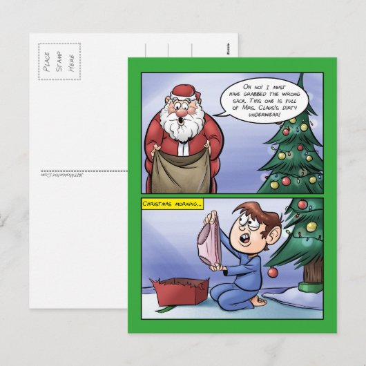 Falsche Sack-Weihnachtskarte Feiertagspostkarte (Vorne/Hinten)