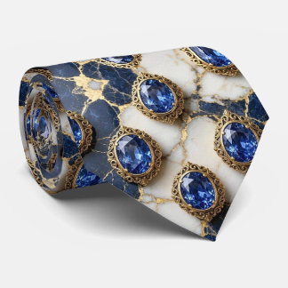 Falsche Saphire mit antikem Goldsetting Blau Krawatte