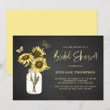 Falsche Schultafel Gelbe Sonnenblumen Brautparty