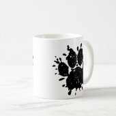 Falsche Schwarz-Paint-Spritzer-Dog-Paw drucken Kaffeetasse (VorderseiteRechts)