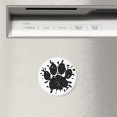 Falsche Schwarz-Paint-Spritzer-Dog-Paw drucken Magnet (In Situ (Geschirrspüler))