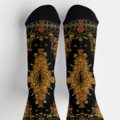 Falsche Schwarz- und Goldflorale Socken (Oben)