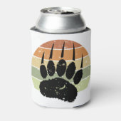 Falsche schwarze Bärenpaw Print Retro Sunset Dosenkühler (Kanne Rückseite)