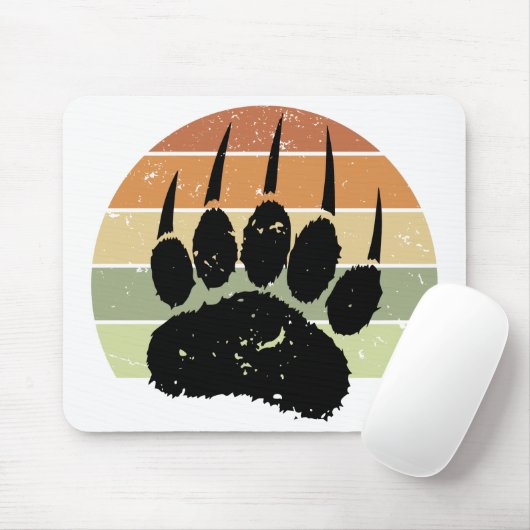 Falsche schwarze Bärenpaw Print Retro Sunset Mousepad (Mit Mouse)