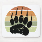 Falsche schwarze Bärenpaw Print Retro Sunset Mousepad (Vorne)