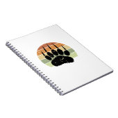 Falsche schwarze Bärenpaw Print Retro Sunset Notizblock (Rechte Seite)