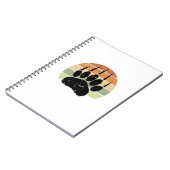 Falsche schwarze Bärenpaw Print Retro Sunset Notizblock (Linke Seite)