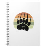 Falsche schwarze Bärenpaw Print Retro Sunset Notizblock (Vorderseite)