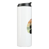 Falsche schwarze Bärenpaw Print Retro Sunset Thermosbecher (Nach links gedreht)