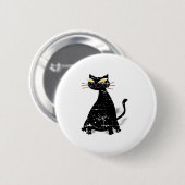 Falsche schwarze Katze Button (Vorne & Hinten)