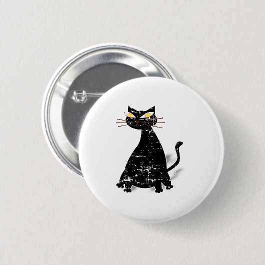 Falsche schwarze Katze Button (Vorne & Hinten)