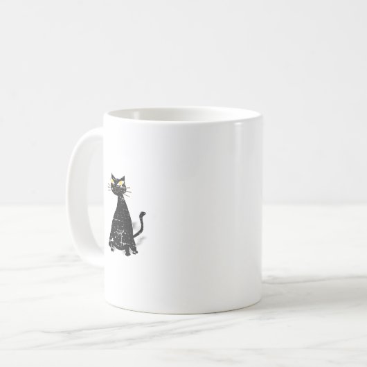 Falsche schwarze Katze Kaffeetasse (Vorderseite Links)
