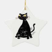 Falsche schwarze Katze Keramikornament (Vorne)