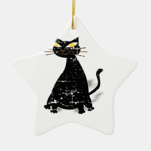 Falsche schwarze Katze Keramikornament