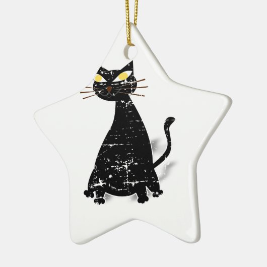 Falsche schwarze Katze Keramikornament (Links)