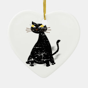 Falsche schwarze Katze Keramikornament