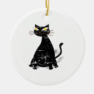 Falsche schwarze Katze Keramikornament