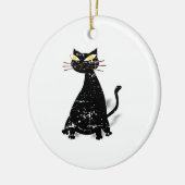Falsche schwarze Katze Keramikornament (Links)