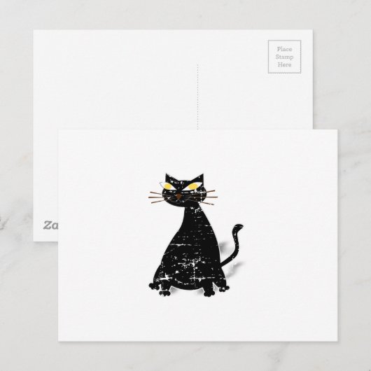 Falsche schwarze Katze Postkarte (Vorne/Hinten)