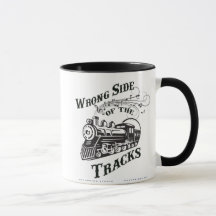 Falsche Seite der Bahn-Tasse