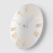 Falsche Sepia Gold Gray Minimum Metallic Roman Num Große Wanduhr (Winkel)