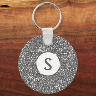 Falsche Silber-Glitter-Textur-Optik & individuelle Schlüsselanhänger