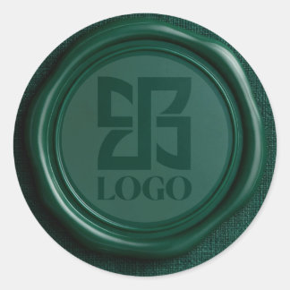 Falsche Smaragdgrüne Wachs Elegante Geschäft-Logo Runder Aufkleber