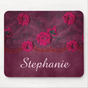 Falsche Spitze lila floral Mousepad