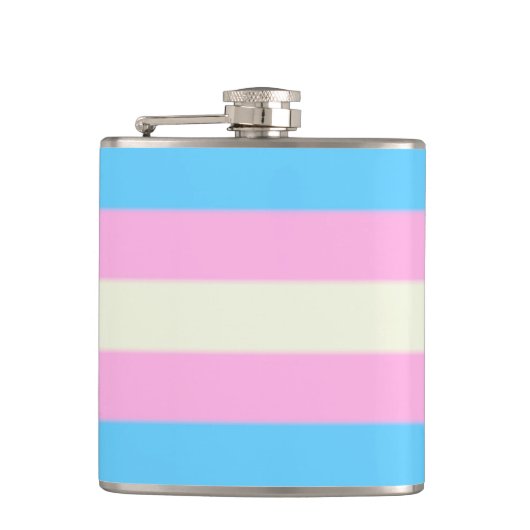 Falsche Transgender-Pride-Flagge Flachmann (Vorderseite)