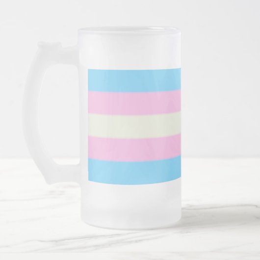 Falsche Transgender-Pride-Markierung Mattglas Bierglas (Links)