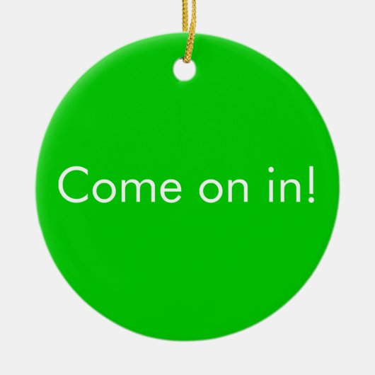 falsche Tür/kommen in lustiges ironisches Tür Keramikornament (Vorne)