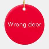 falsche Tür/kommen in lustiges ironisches Tür Keramikornament (Hinten)