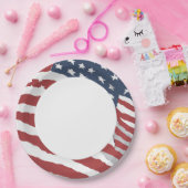 Falsche US-Flagge mit Weißem Zentrum Pappteller (Party)