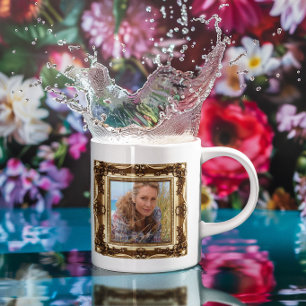 Falsche Vintage-Goldrahmenfotos Kaffeetasse