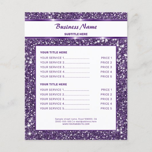 Falsche violette Glitter-Textur-Optik mit individu Flyer (Vorne)