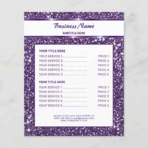 Falsche violette Glitter-Textur-Optik mit individu Flyer