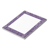 Falsche violette Glitter-Textur-Optik Notizblock (Rotiert)