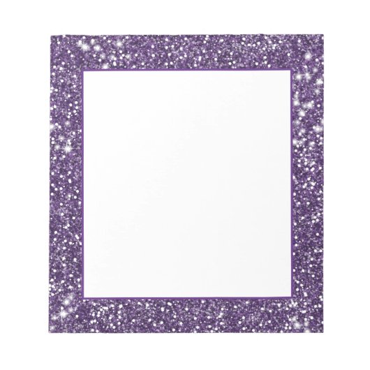 Falsche violette Glitter-Textur-Optik Notizblock (Vorderseite)