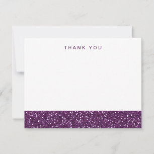 Falsche violette Gold Glitter Danke Karte