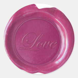 Falsche Wachssiegel - Rose Red Schrift - Liebe Runder Aufkleber