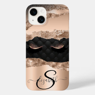Falsche Wimpern Schwarz Rosen Gold Glitter Case-Mate iPhone 14 Hülle