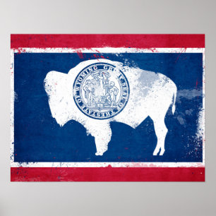Falsche Wyoming-Staatsflagge Poster