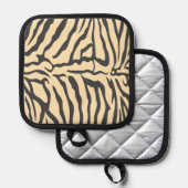 Falsche Zebrafell-Ofenhandschuhe Topflappen (Vorderseite/Rückseite)