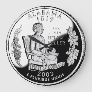 Falscher Alabama State Quarter Geist des Mutes Große Wanduhr