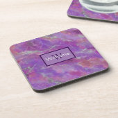 Falscher Amethyst Lila Marmor Getränkeuntersetzer (Linke Seite)