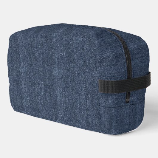 Falscher Blaujean-Denim Waschbeutel (Linke Seite)